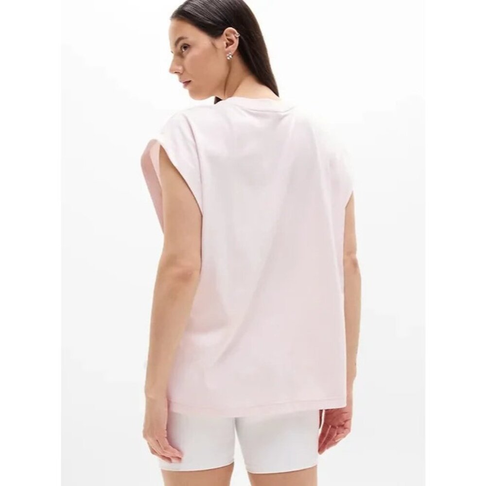 Athleta M True Cotton Oversized Dolman Muscle Shirt Shell Pink Medium Regular - Picture 5 of 8